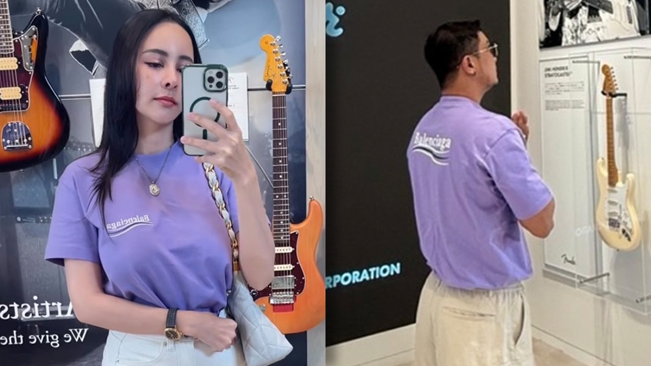 เอ๊ะยังไง? หนุ่ม กะลา - จ๊ะโอ๋ งามพริ้ง ใส่ชุดคล้ายกัน พากันสงสัยคืนดีกันแล้ว