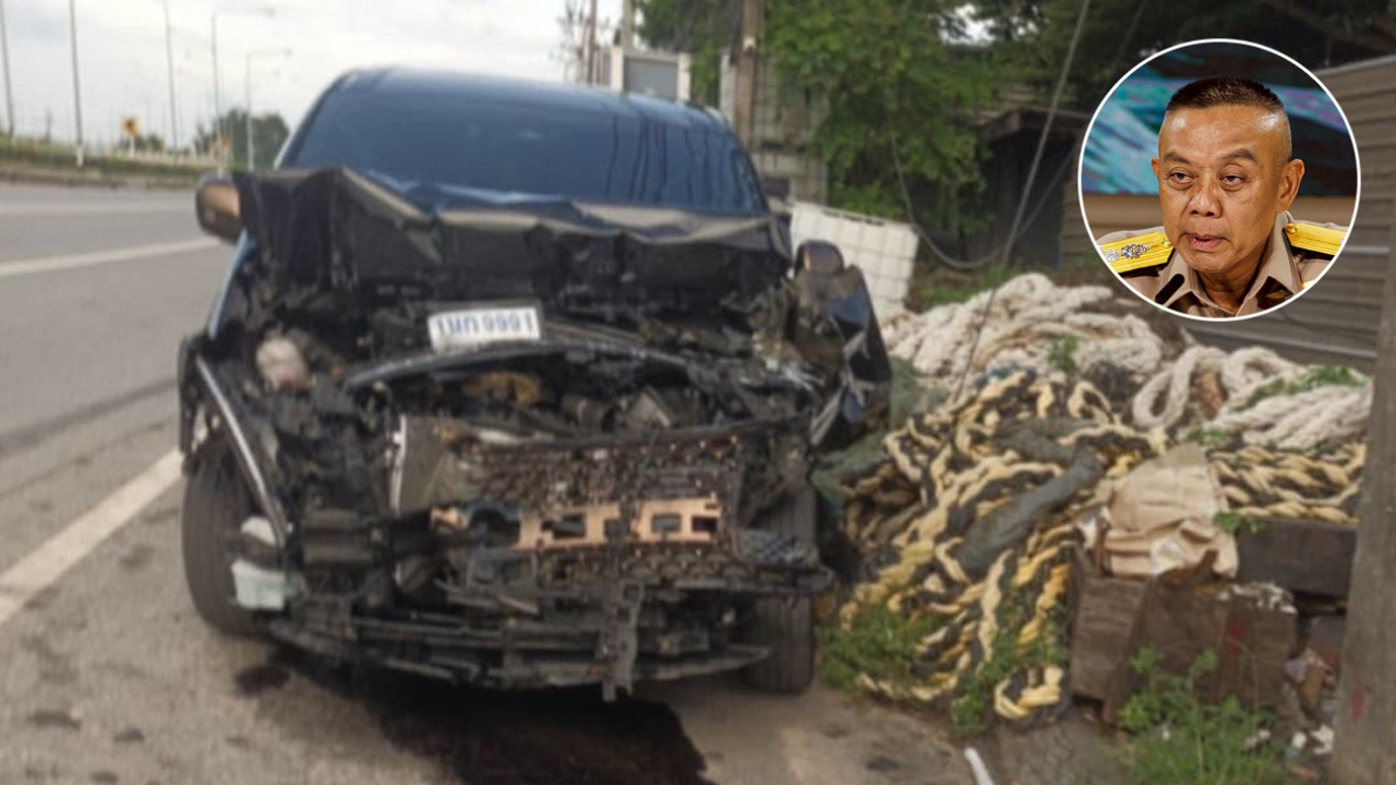 “บิ๊กดุง” อดีต ผบ.ทร. รถชนแท่งแบริเออร์ บาดเจ็บ กระดูกต้นคอร้าว