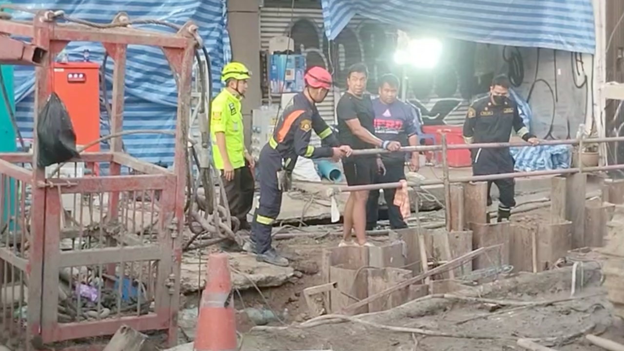 พบแล้ว ร่างคนงานตกหลุมเสาเข็ม อยู่ก้นบ่อลึก 19 เมตร