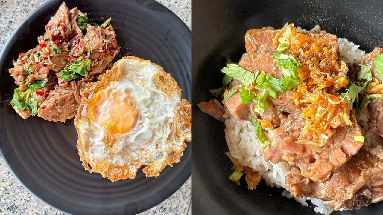 ไม่ลองถือว่าพลาด! “เนื้อตุ๋นนายชิ”กะเพราไฟลุกลิ้นวัวตุ๋น ละลายในปาก