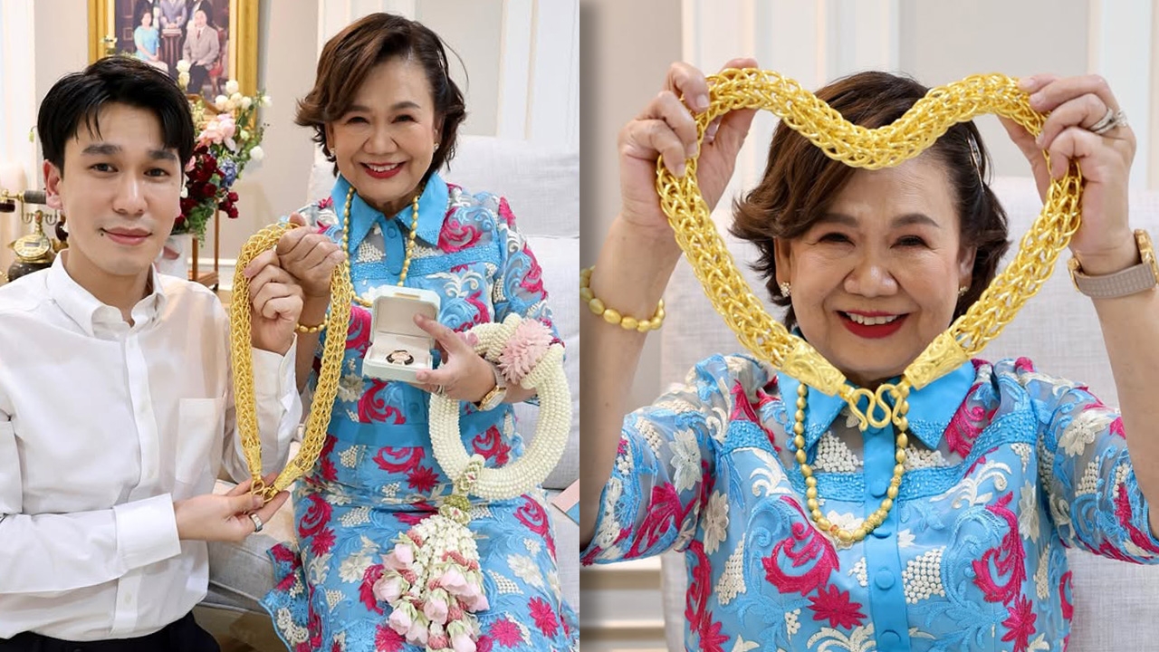 เปิดสุดยอดของขวัญวันแม่ของพี่พีท สามี แก้มบุ๋ม จัดให้สมฐานะสร้อยทองเส้นใหญ่อลังการ
