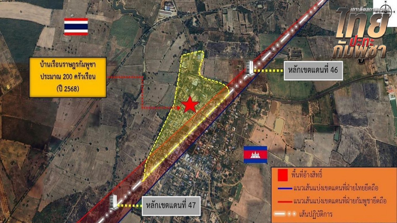 ทบ. แจงปมพื้นที่บ้านหนองจาน ยันอยู่ในเขตไทย ชาวกัมพูชามาขยายชุมชน ละเมิด MOU 43