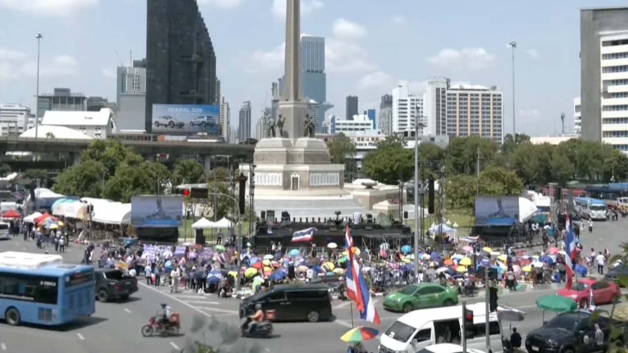ม็อบ 2 ส.ค. ชุมนุมอนุสาวรีย์ชัย ตร.ตรึงกำลัง ยังไม่มีการปิดถนน