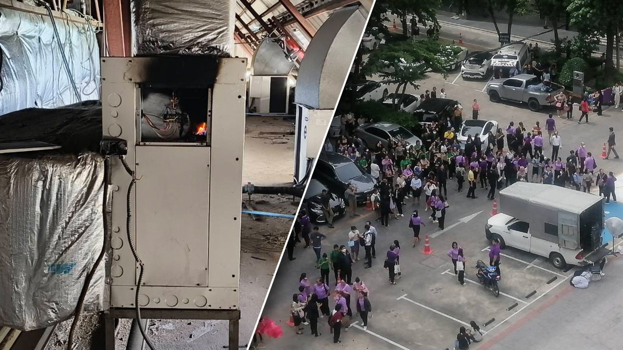 อพยพวุ่น ไฟไหม้ห้องประชุมชั้น 5 กระทรวงแรงงาน คุมได้แล้ว