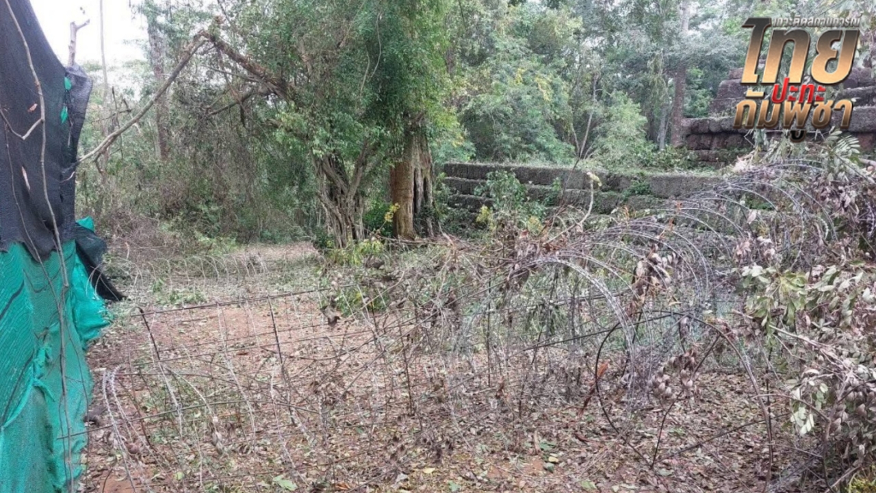 เปิดภาพ ทหารไทยล้อมรั้วลวดหนาม "ปราสาทตาเมือนธม" ปิดทางขึ้นฝั่งกัมพูชา