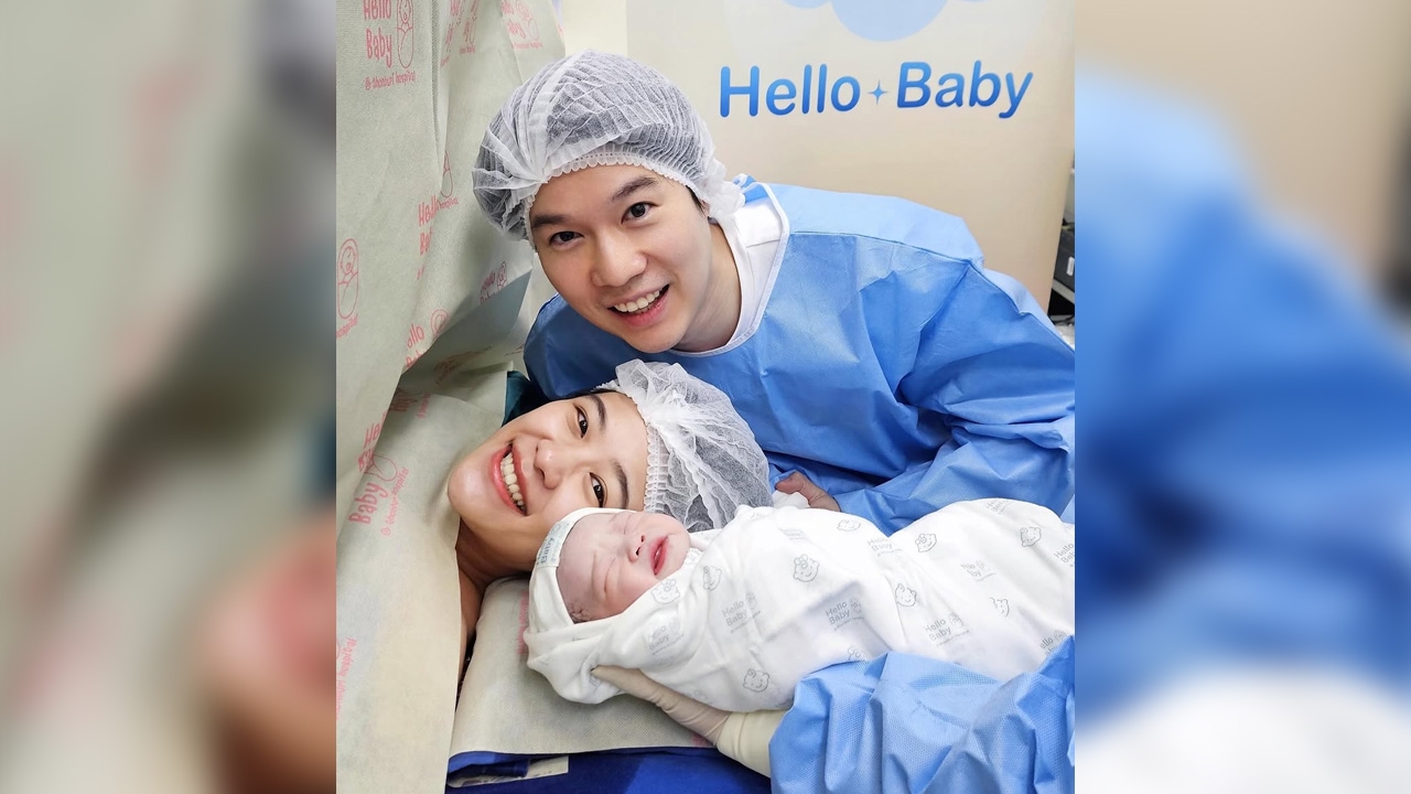 หมอเก่ง วาโย เผยภาพครอบครัว 3 คนพ่อแม่ลูกหลัง เกรซ เกวลิน คลอดลูกสาวคนแรก