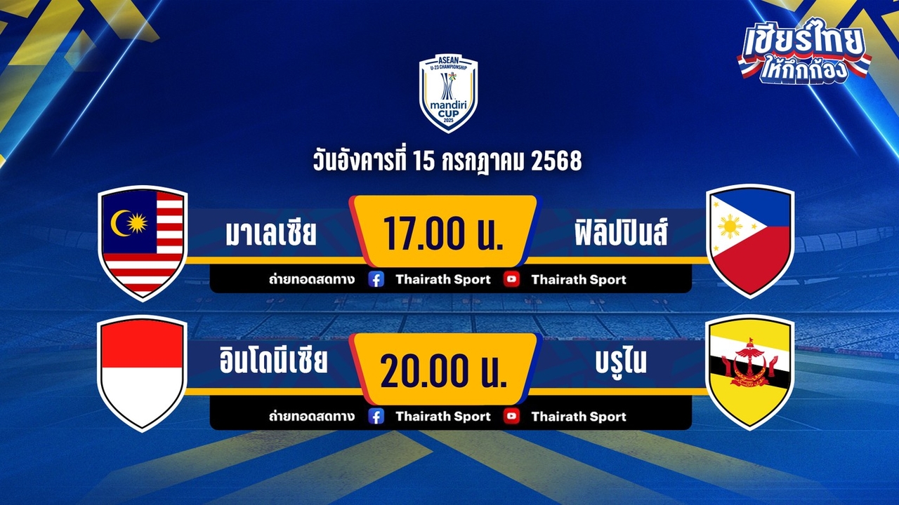 โปรแกรม ฟุตบอลยู-23 ชิงแชมป์อาเซียน-ช่องทางชมสด