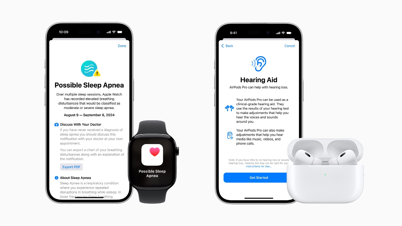 พร้อมใช้งานแล้ว ฟีเจอร์การได้ยินใน AirPods Pro 2 และแจ้งเตือนภาวะหยุดหายใจขณะหลับใน Apple Watch 