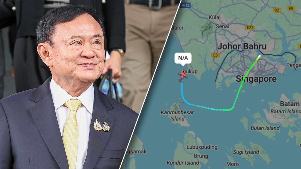 เครื่องบินส่วนตัว คาดของ "ทักษิณ" เดินทางออกจากสิงคโปร์แล้ว