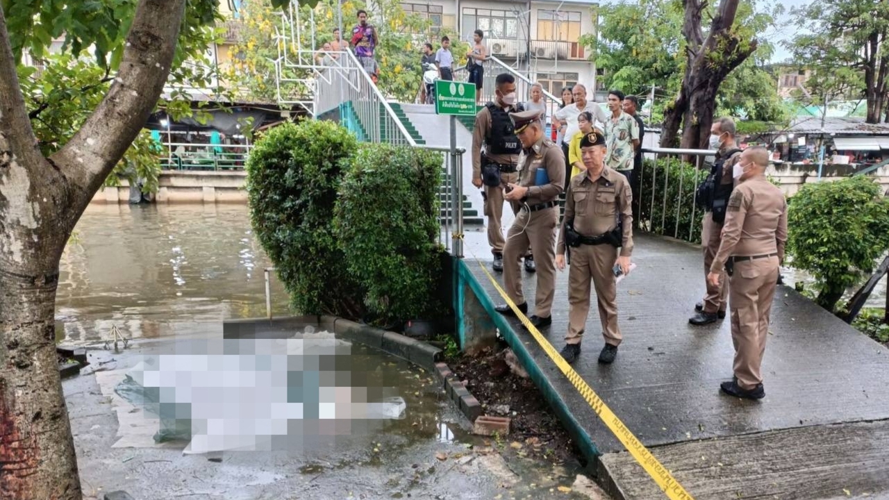 พบศพชายนิรนาม ถูกเชือกพันธนาการมือเท้า ถ่วงน้ำด้วยแท่งปูน ในคลองแสนแสบ