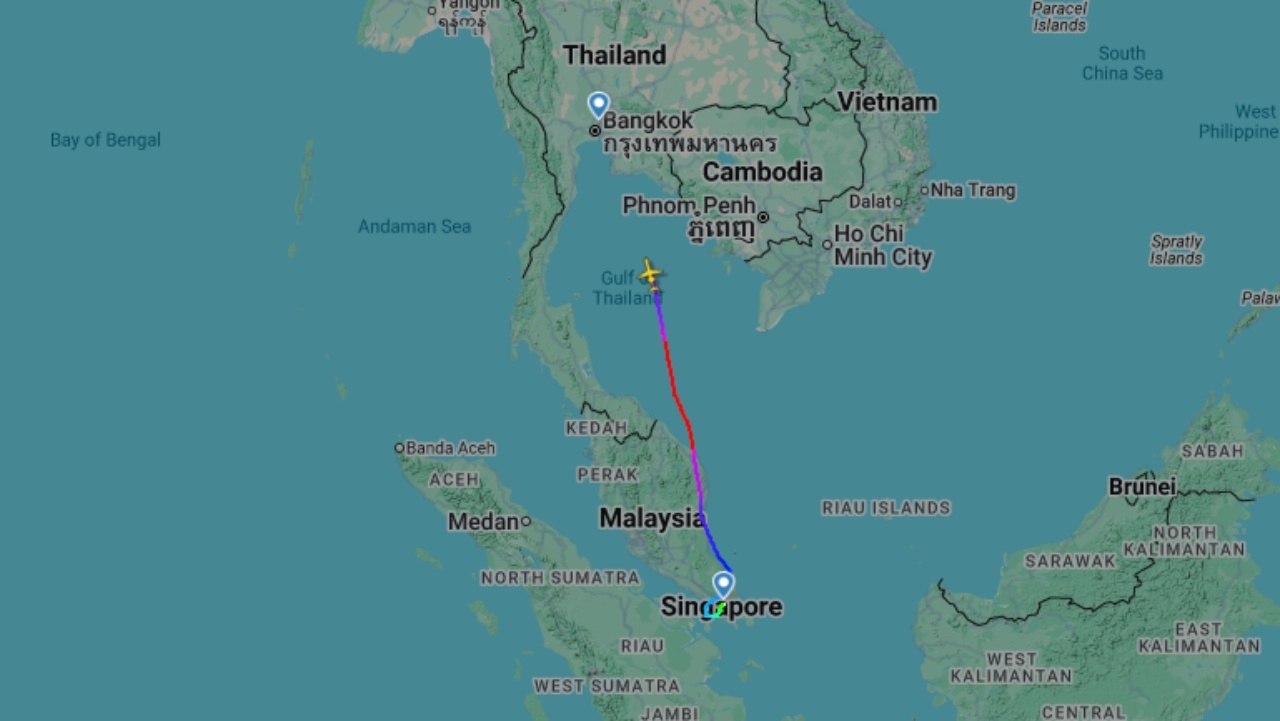 เครื่องบิน "ทักษิณ" โชว์ปลายทางดอนเมือง ล่าสุดเข้าเขตอ่าวไทยแล้ว