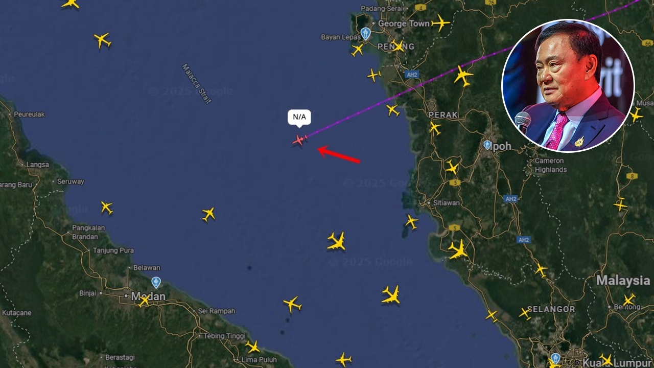 เครื่องบิน "ทักษิณ ชินวัตร” เปลี่ยนเส้นทาง จับตาจุดหมายอาจเป็นดูไบ