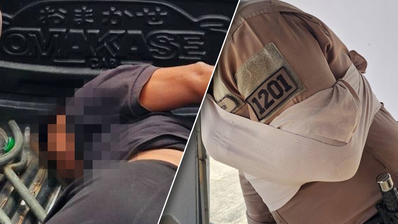 ตำรวจเจ็บไหล่หลุด หลังหนุ่มสติไม่ดี จู่โจมบุกแย่งปืนหน้าธนาคาร