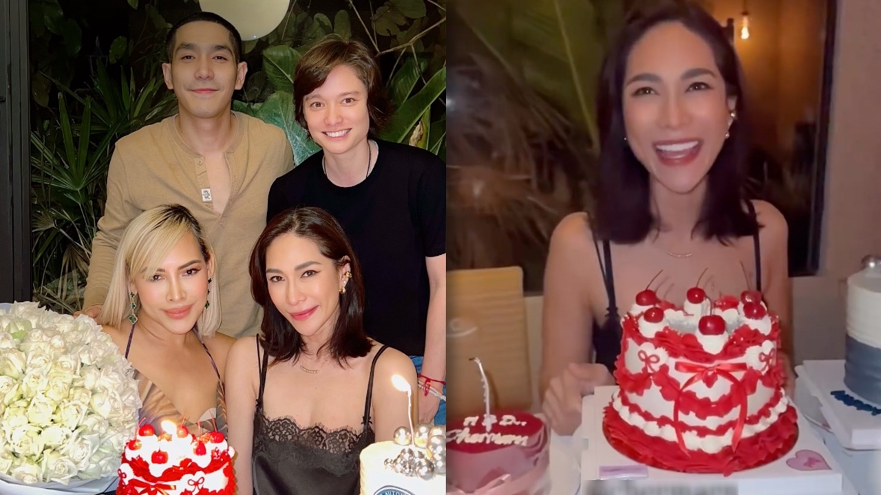 พลอย เฌอมาลย์ ฉลองวันเกิดอายุ 43 ปีกับเพื่อน มี โต้ง ทูพี ร่วมปาร์ตี้ด้วย