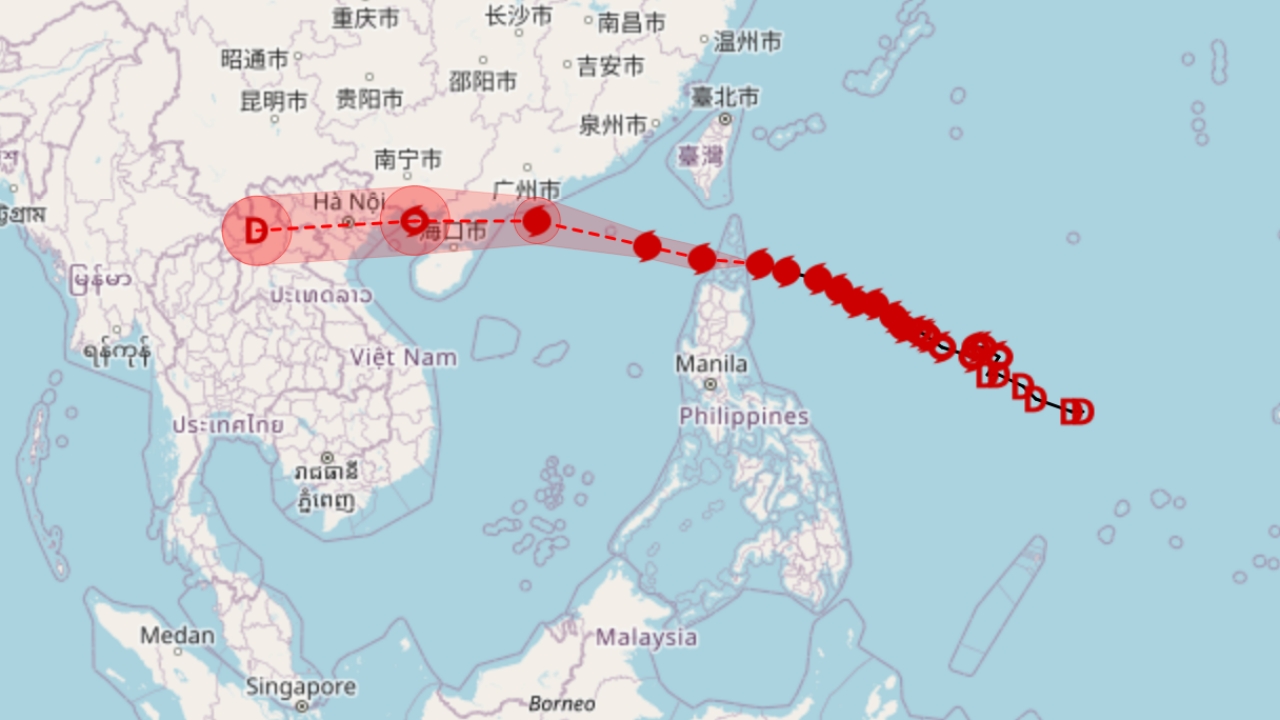 อัปเดตพายุไต้ฝุ่น "รากาซา" 5 จังหวัด ระวังฝนตกหนัก 