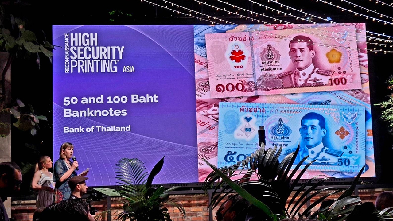 ธนบัตรพอลิเมอร์ 50 และ 100 บาทของไทย คว้ารางวัล “Best New Banknote 2025”