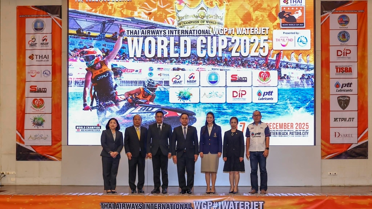 สุดเดือด "เจ็ตสกี เวิลด์ คัพ" ชี้ชะตาตัดสินแชมป์ 17-21 ธ.ค. ที่หาดจอมเทียน เงินสะพัด 680 ล้านบาท