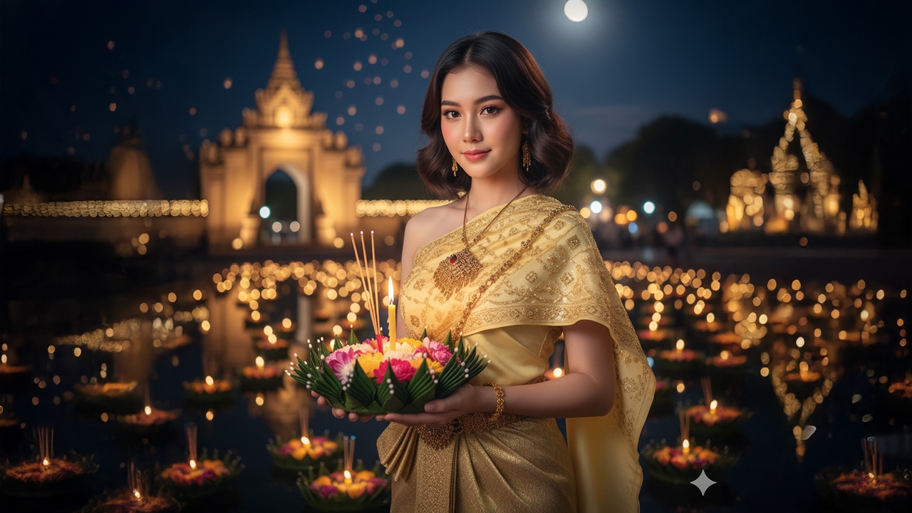 รวม 5 คำสั่ง Gemini สร้างรูปโปรไฟล์ชุดไทยวันลอยกระทง