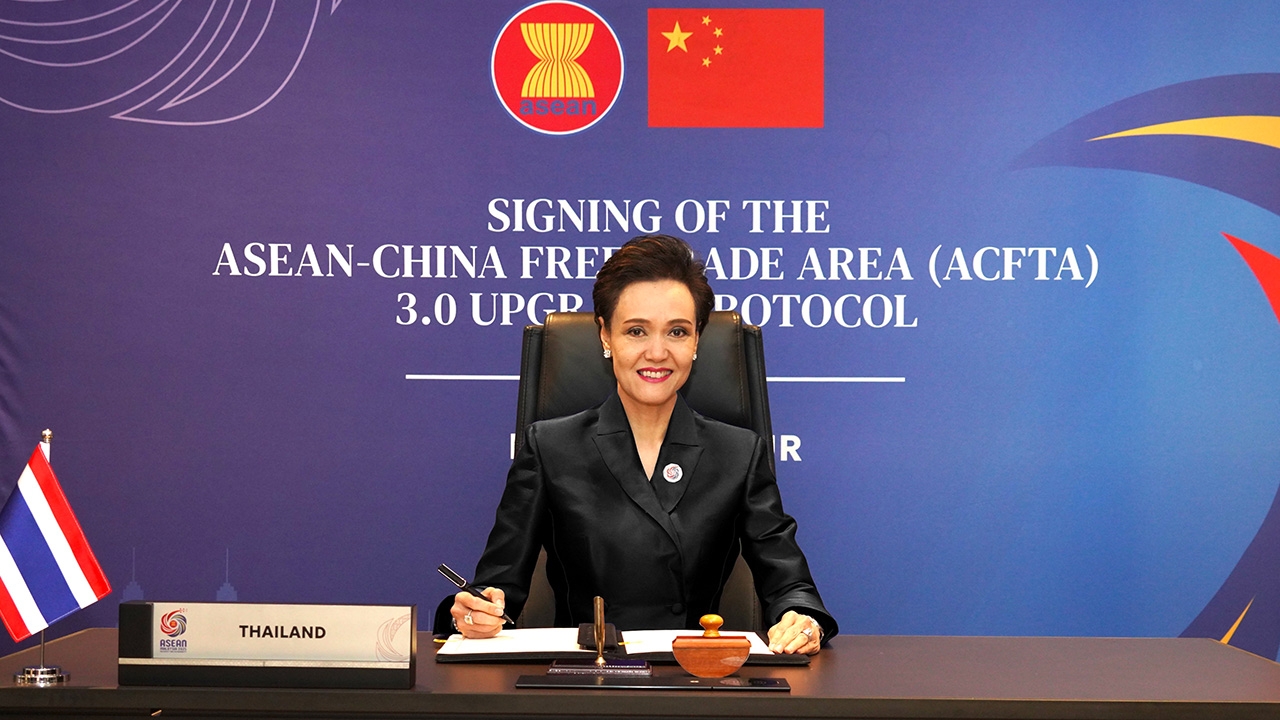 ไทยลงนาม FTA อาเซียน-จีน ขับเคลื่อนเศรษฐกิจดิจิทัล-เศรษฐกิจสีเขียว ยกระดับการค้าในภูมิภาค