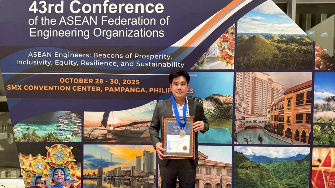 ศาสตราจารย์ ดร.สุชาติ เซี่ยงฉิน ได้รับรางวัล “AFEO Honorary Fellow Award” จากสมาพันธ์วิศวกรอาเซียน