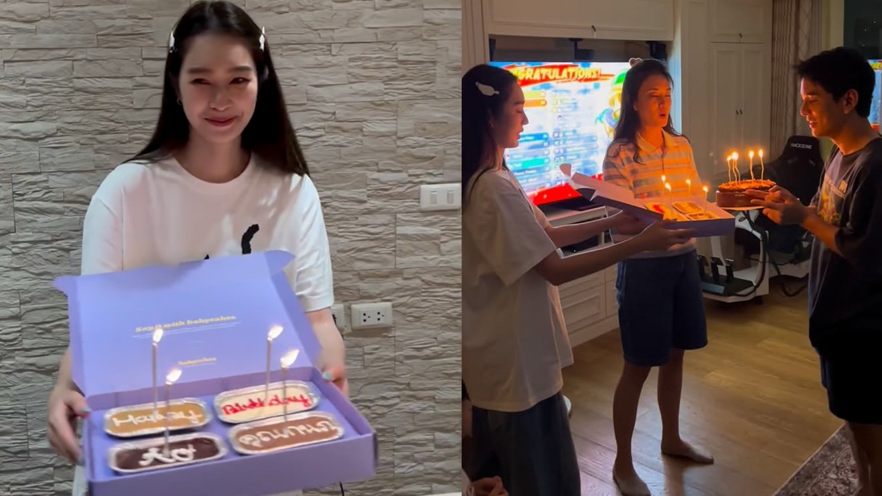 กัน นภัทร เขินหนักมาก ฐิสา ยกเค้กเซอร์ไพรส์วันเกิด แถมมีช็อตที่ทำเพื่อนแซว (คลิป)