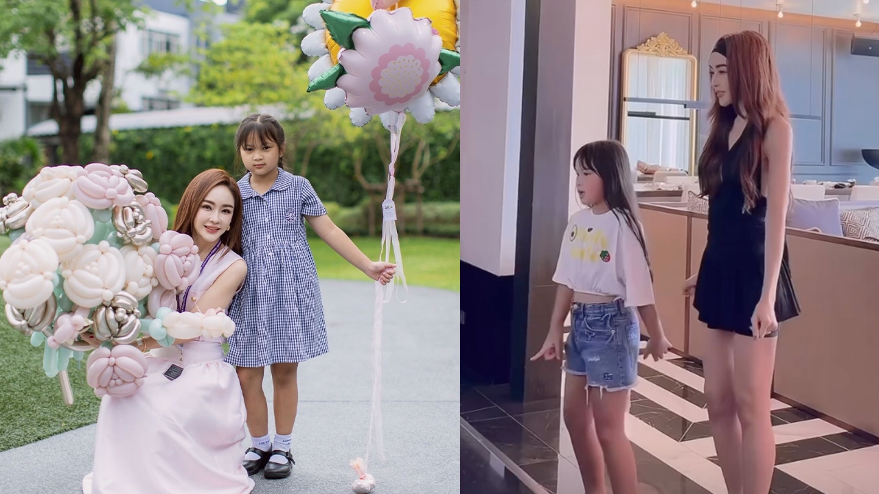 เผยความน่ารัก น้องปาลิน เต้นกับแม่ เป้ย ปานวาด เริ่มตัวสูง โตเป็นสาวแล้ว