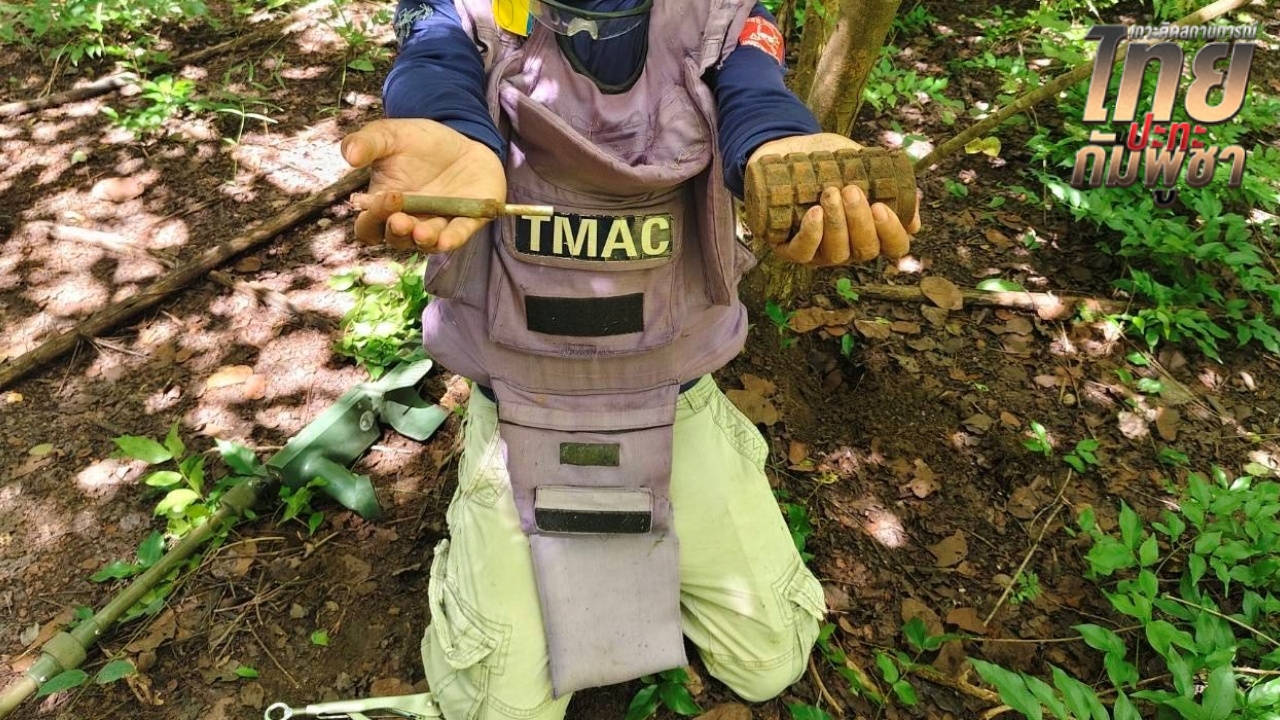 พบทุ่นระเบิดเพิ่ม 6 ทุ่น สภาพพร้อมทำงาน ในพื้นที่บ้านหนองหญ้าแก้ว-หนองจาน