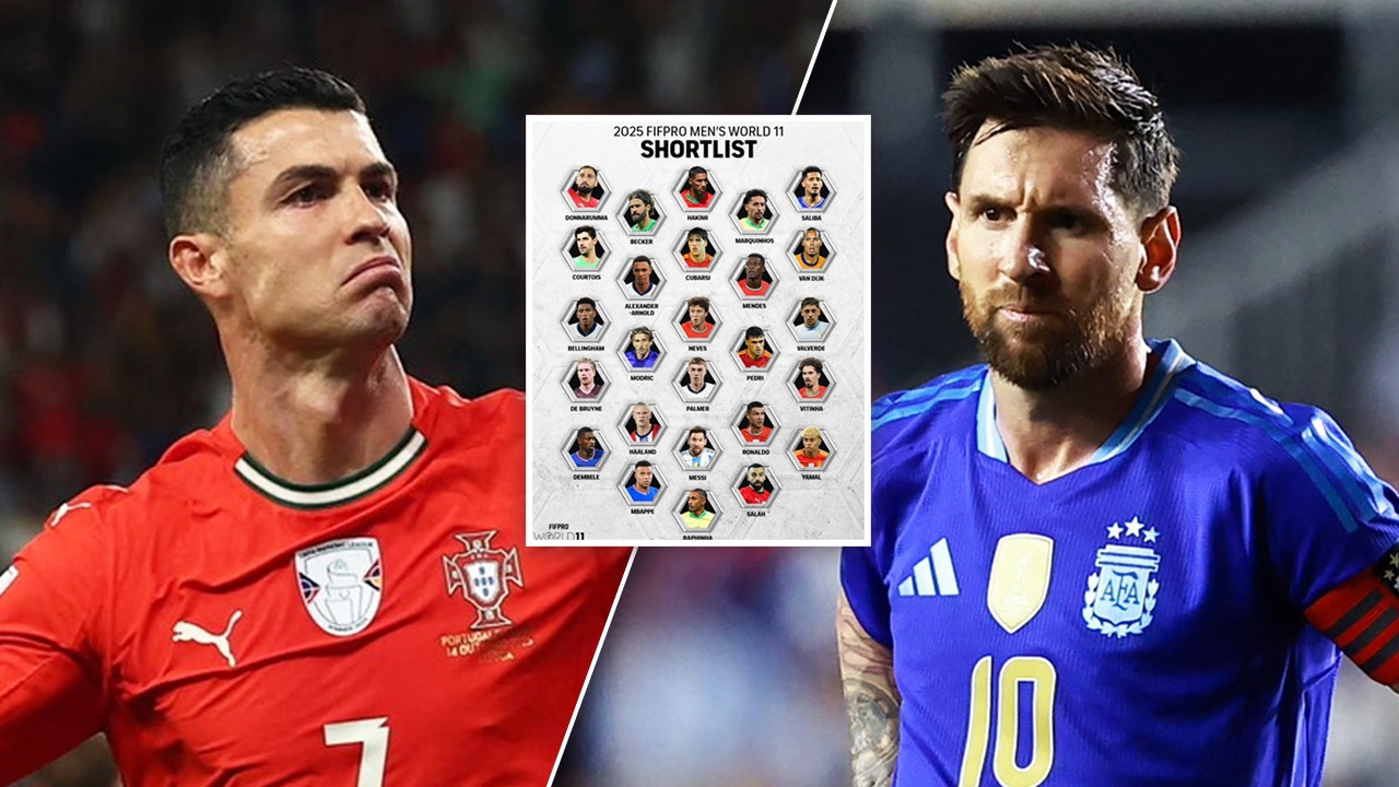 "โรนัลโด้-เมสซี่" ยังไว้ลาย "FIFPRO" เปิดโผนักเตะผู้เข้าชิงฯ 11 ตัวจริง แห่งปี 2025