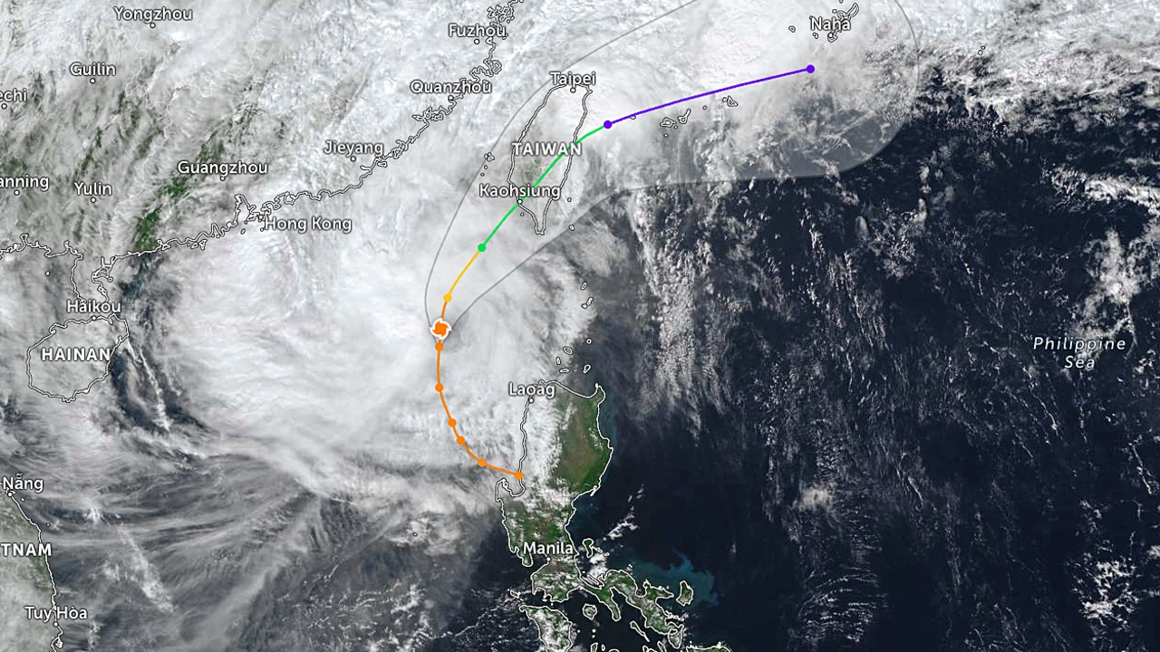 พายุ "ฟงวอง" อ่อนกำลังเป็นพายุโซนร้อน จ่อถล่มตอนใต้ของไต้หวัน