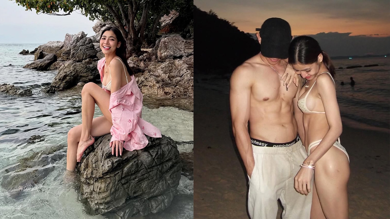 แบม ไพลิน ลงรูปชุดว่ายน้ำคู่หนุ่มหุ่นแซ่บริมทะเล ทำคนแซวสนั่นไอจี