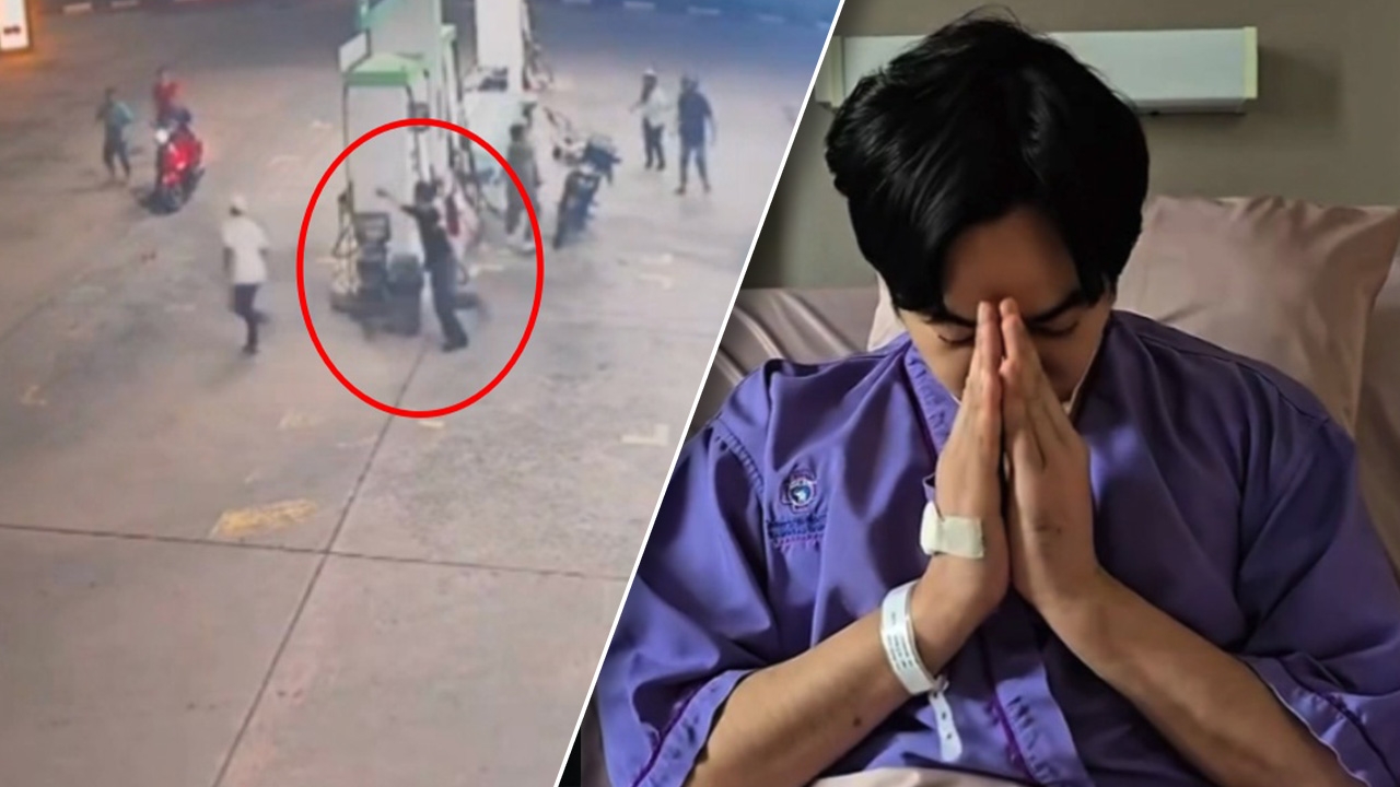 "เป๊ก ผลิตโชค" ถูกแทงเจ็บในปั๊ม ก่อนคลิปหลุด โดดเกาะรถ กรีดร้อง