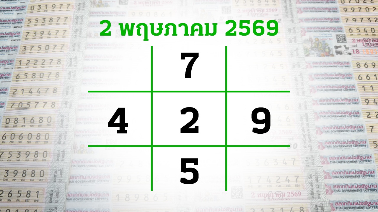 โค้งสุดท้ายหวย "เลขเด็ดงวดนี้" 2/5/69 ลุ้นโชคได้ที่ไทยรัฐทีวี-ไทยรัฐออนไลน์