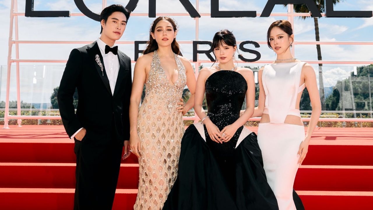 ชมภาพความปัง ณิชา-เบ็คกี้-เจมีไนน์ ประกบ ชมพู่ ร่วมเดินพรมแดงคานส์ 2026