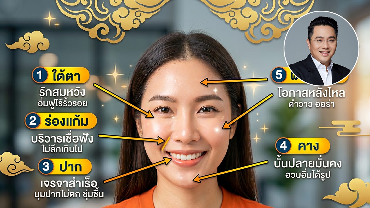 โหงวเฮ้งหน้ารับทรัพย์ฉบับหมอช้าง เช็กด่วนจุดไหนเรียกทรัพย์ จุดไหนอาภัพ