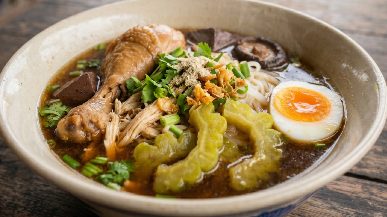 วิธีทำก๋วยเตี๋ยวไก่มะระ สูตรเด็ดน้ำซุปเข้มข้น ไก่นุ่มละลายในปาก สร้างอาชีพได้