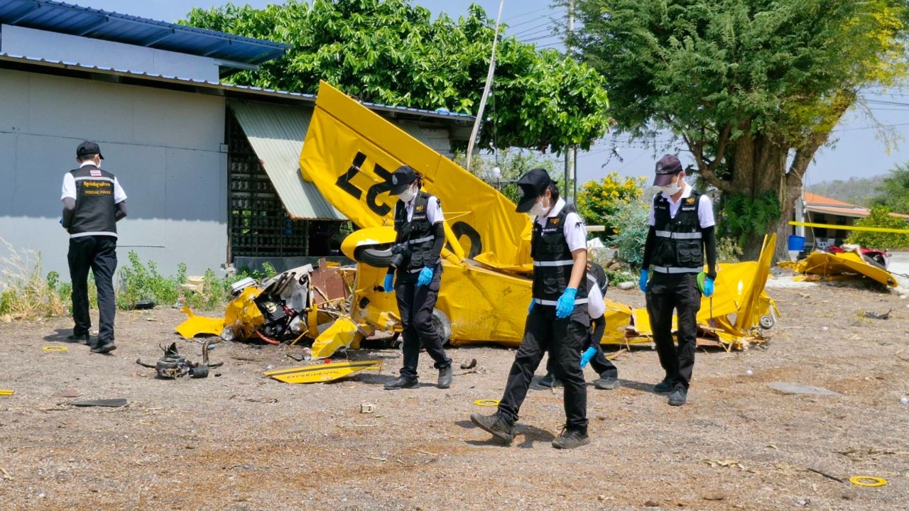 ตรวจสอบเครื่องบินเล็กตก จ.สระบุรี นักบินเจ็บหนักส่งตัวไป รพ.สระบุรี