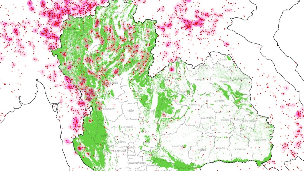 GISTDA เผยจุดความร้อนในไทยยังสูงต่อเนื่อง 2,018 จุด พบมากสุดในป่าอนุรักษ์