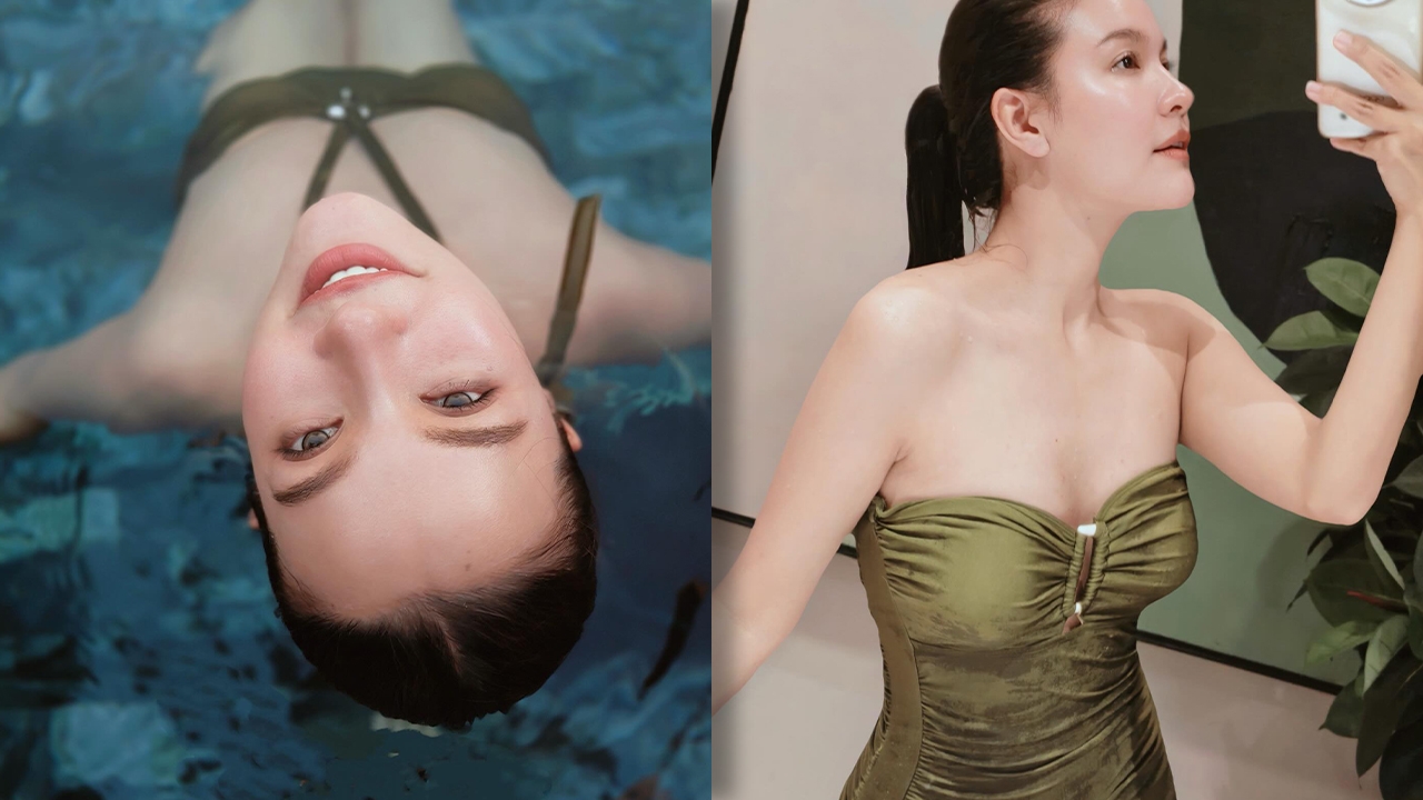 เปาวลี อวดภาพสุดแซ่บกลางสระ ใส่ชุดว่ายน้ำเซลฟี่หน้ากระจก