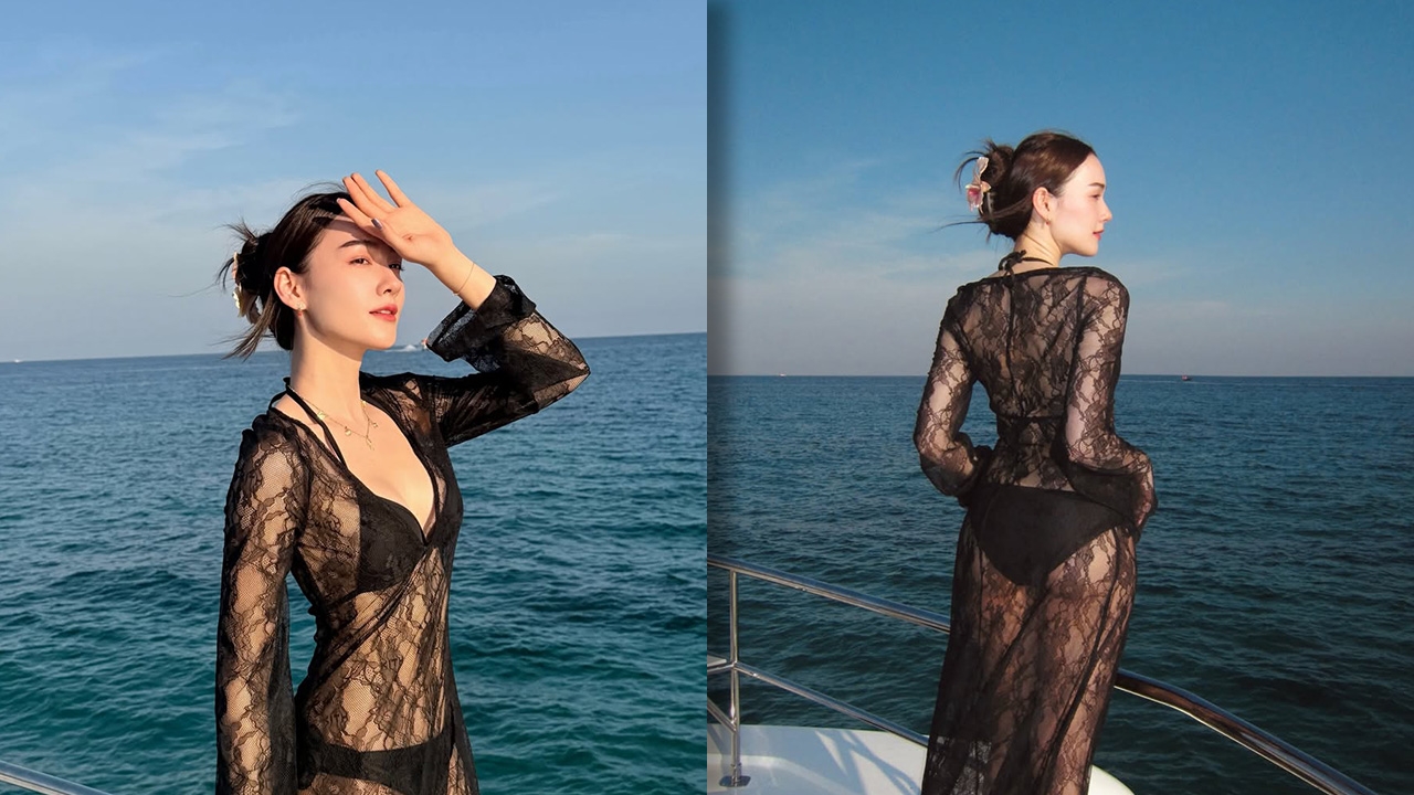 เดียร์น่า ฟลีโป แซ่บสุด! นุ่งชุดซีทรูสีดำยาวถึงตาตุ่ม แต่เห็นทะลุชุดบิกินี หุ่นสวยเป๊ะมาก