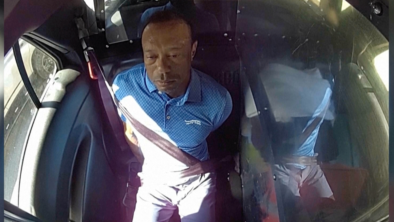 Bodycam Footage Shows Tiger Woods Calling Trump After Rollover Accident
