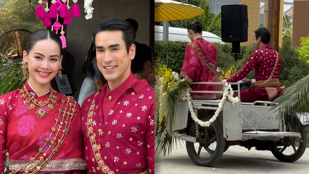 เปิดภาพมิติใหม่รถเปิดประทุนที่ ญาญ่า นั่งส่งตัวเข้าเรือนหอ โดยมี ณเดชน์ เป็นคนขับ