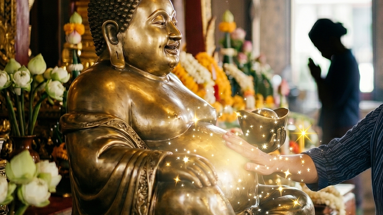เปิดตำราสายมู "ลูบท้องพระสังกัจจายน์" วนแบบไหนดีที่สุด เสริมโชคทันใจ พร้อมคาถาเรียกทรัพย์