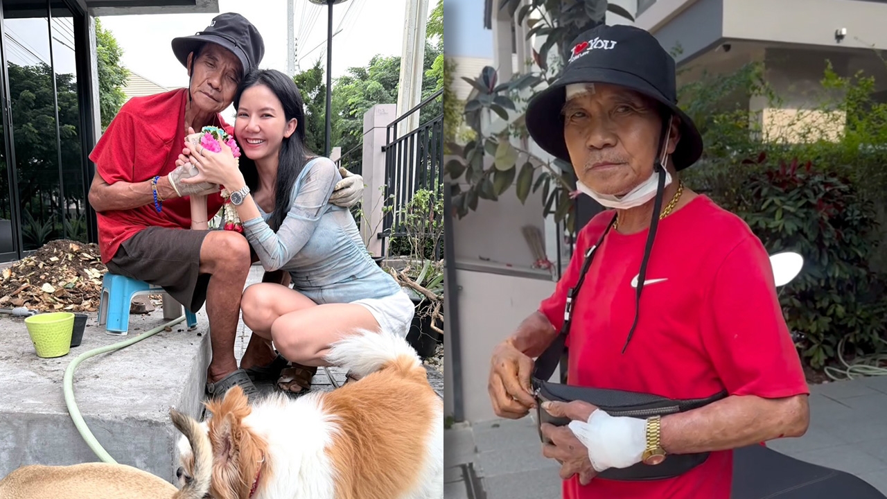 จ๊ะ นงผณี เผยภาพพ่อขี่มอเตอร์ไซค์แจกข้าวสารแฟนคลับ ขอบคุณที่เป็นตัวอย่างเรื่องการให้ (คลิป)