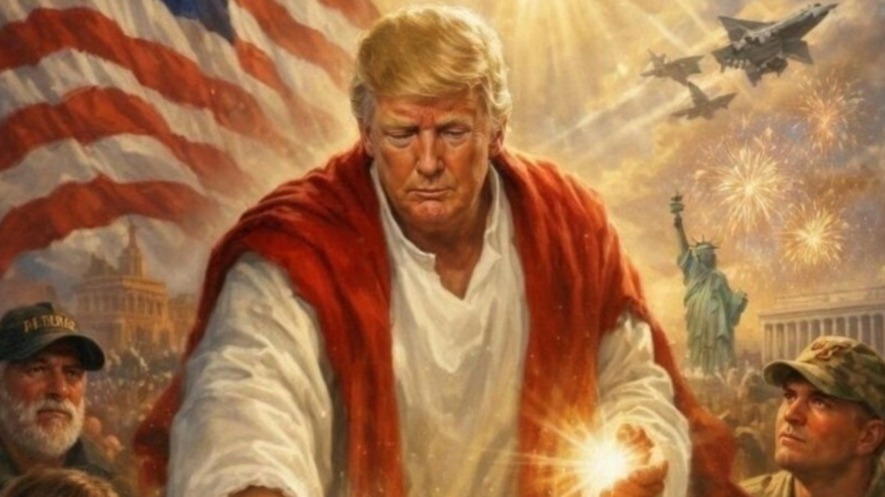 Trump Claims He Thought Image Was of Himself in Doctors Outfit and Is Puzzled Why People See Jesus