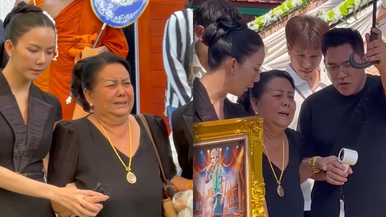 คำพูดบีบหัวใจของ แม่จำเนียร แม่จ๊ะ นงผณี ร้องไห้แทบขาดใจ ขณะเคลื่อนร่างพ่อไปประกอบพิธี