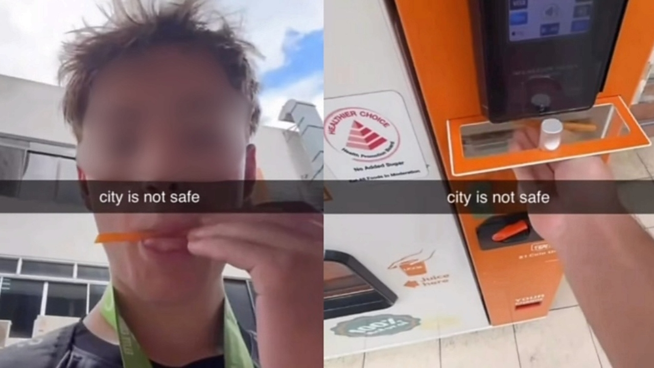 วัยรุ่นฝรั่งเศสส่อคุกสิงคโปร์ หลังอุตริ "เลียหลอด" ตู้ขายน้ำส้มแล้วเก็บที่เดิม