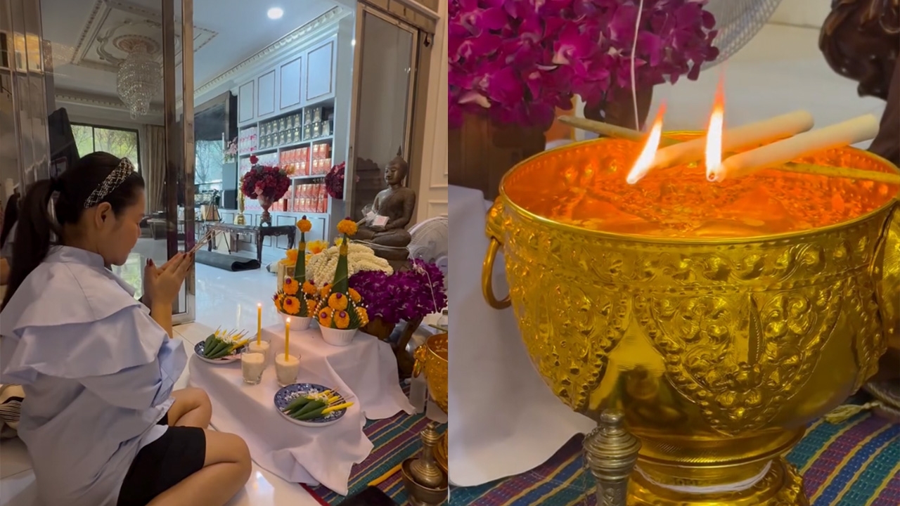 ฮาย อาภาพร เปิดภาพทำบุญบ้าน เผยเลขจากขันน้ำมนต์ งานนี้คอหวยรีบส่องทันที