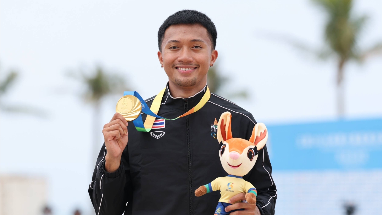 Biw Puripol Opens Up After Winning Gold in 60 Meters at 2026 Asian Beach Games