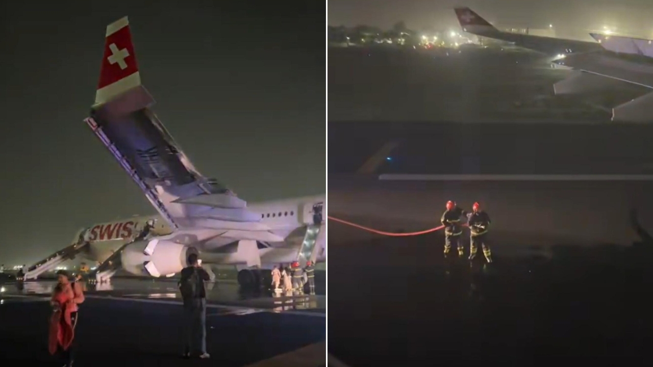 เครื่องบิน "สวิสแอร์" ไฟลุกท่วมเครื่องยนต์ขณะเทกออฟที่นิวเดลี ผู้โดยสารเจ็บ 6 ราย