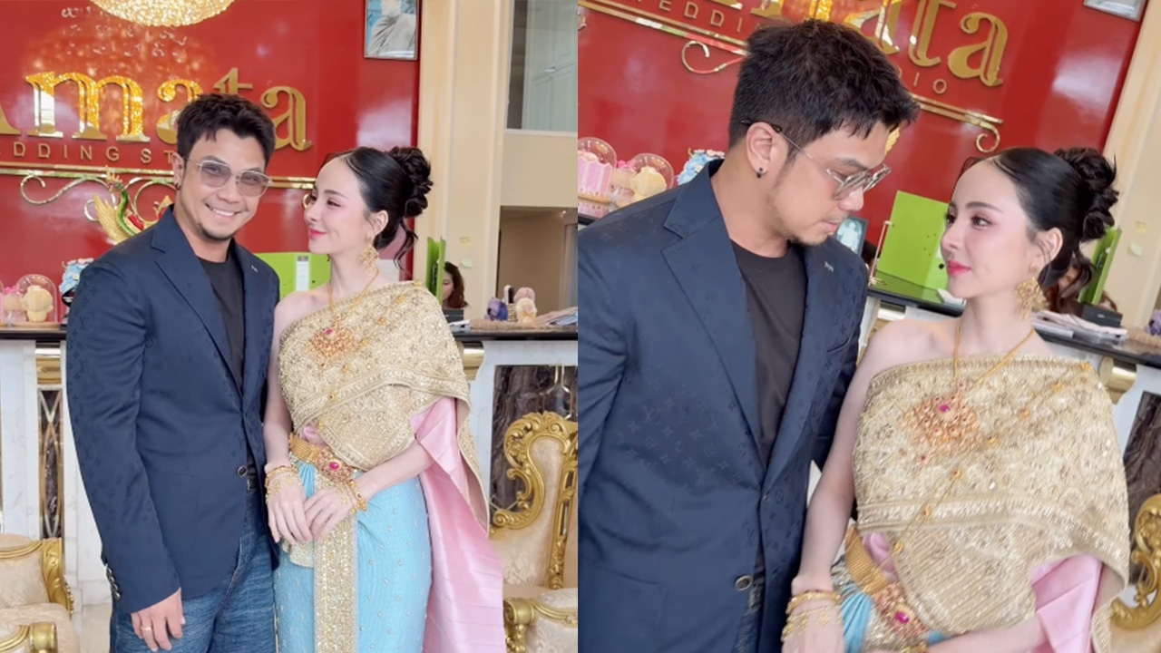 Near Wedding? Photos of Noom Kala and Jaoh Ngampring Trying on Traditional Thai Wedding Attire, Stunningly Beautiful and Handsome